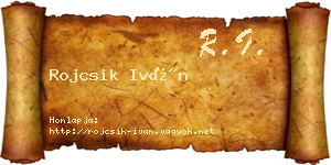 Rojcsik Iván névjegykártya
